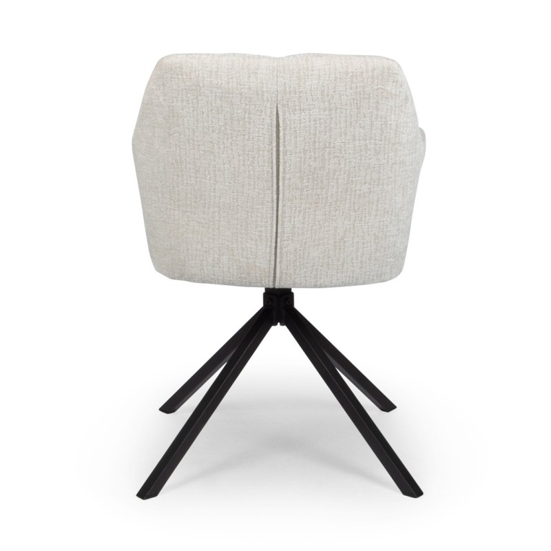 Scaun dining rotativ Malmo, metal, catifea, gri deschis, H.80 cm, MIFU000046-TP