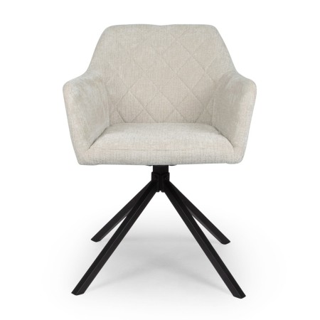 Scaun dining rotativ Malmo, metal, catifea, gri deschis, H.80 cm, MIFU000046-TP