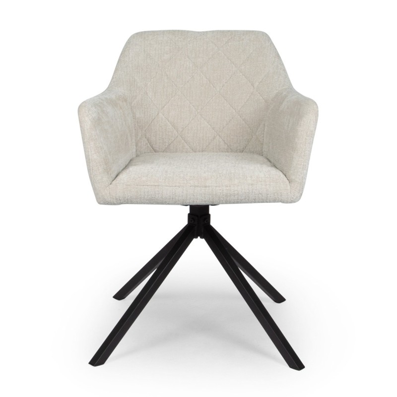 Scaun dining rotativ Malmo, metal, catifea, gri deschis, H.80 cm, MIFU000046-TP