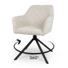 Scaun dining rotativ Malmo, metal, catifea, gri deschis, H.80 cm, MIFU000046-TP