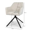 Scaun dining rotativ Malmo, metal, catifea, gri deschis, H.80 cm, MIFU000046-TP