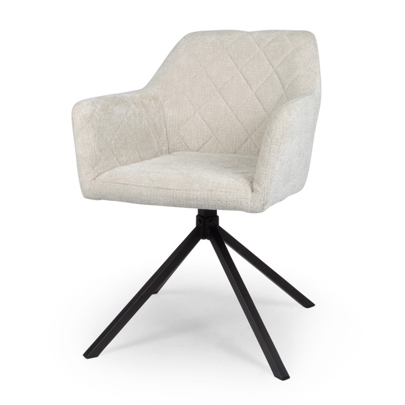 Scaun dining rotativ Malmo, metal, catifea, gri deschis, H.80 cm, MIFU000046-TP