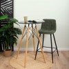 Scaun bar Rome, metal, catifea reiata, verde, H.104 cm, MIFU000048-GR