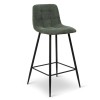 Scaun bar Rome, metal, catifea reiata, verde, H.104 cm, MIFU000048-GR