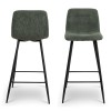 Scaun bar Rome, metal, catifea reiata, verde, H.104 cm, MIFU000048-GR