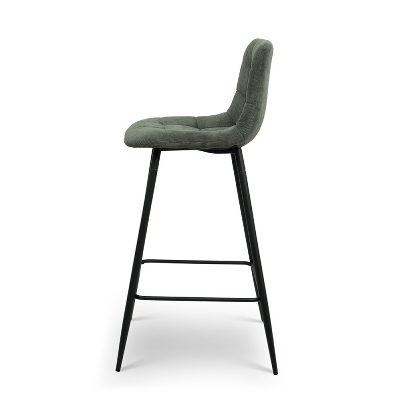 Scaun bar Rome, metal, catifea reiata, verde, H.104 cm, MIFU000048-GR