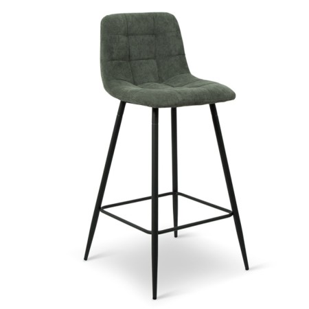 Scaun bar Rome, metal, catifea reiata, verde, H.104 cm, MIFU000048-GR