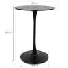 Masa de bar Praga, metal, MDF melaminat, neagra, D.80 cm, MIFU000063-BK