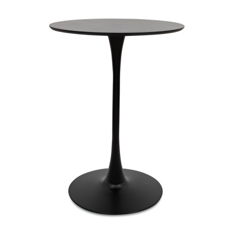 Masa de bar Praga, metal, MDF melaminat, neagra, D.80 cm, MIFU000063-BK