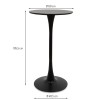 Masa de bar Praga, metal, MDF melaminat, neagra, D.60 cm, MIFU000064-BK