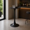 Masa de bar Praga, metal, MDF melaminat, neagra, D.60 cm, MIFU000064-BK