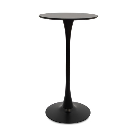 Masa de bar Praga, metal, MDF melaminat, neagra, D.60 cm, MIFU000064-BK