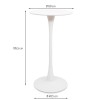 Masa de bar Praga, metal, MDF melaminat, alba, D.60 cm, MIFU000064-WH