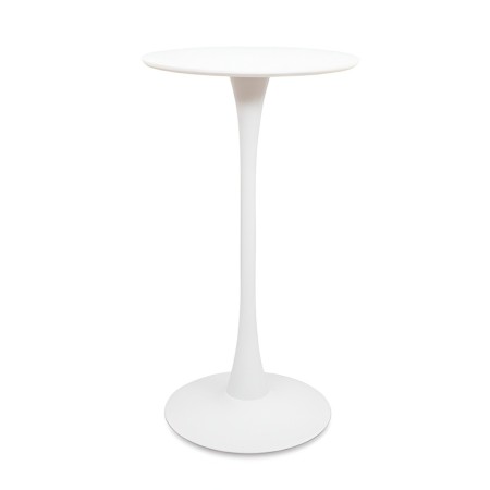 Masa de bar Praga, metal, MDF melaminat, alba, D.60 cm, MIFU000064-WH