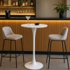 Masa de bar Praga, metal, MDF melaminat, alba, D.60 cm, MIFU000064-WH