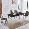 Masa dining Bologna, metal, MDF, neagra, L.160 cm, MIFU000072-UN