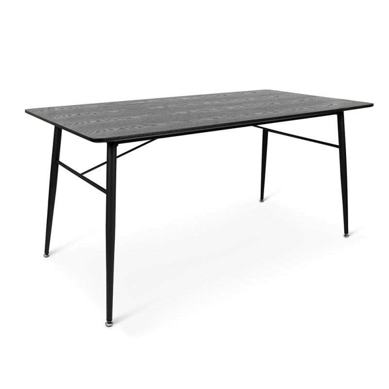 Masa dining Bologna, metal, MDF, neagra, L.160 cm, MIFU000072-UN