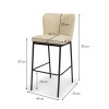 Scaun bar Messina, metal, poliester, bej, H.92 cm, MIFU000075-BG