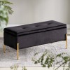 Bancheta Sintra, metal, poliester, negru/auriu, L.95 cm, MIFU000079-BKGL