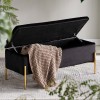 Bancheta Sintra, metal, poliester, negru/auriu, L.95 cm, MIFU000079-BKGL