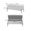 Bancheta Sintra, metal, poliester, negru/auriu, L.95 cm, MIFU000079-BKGL