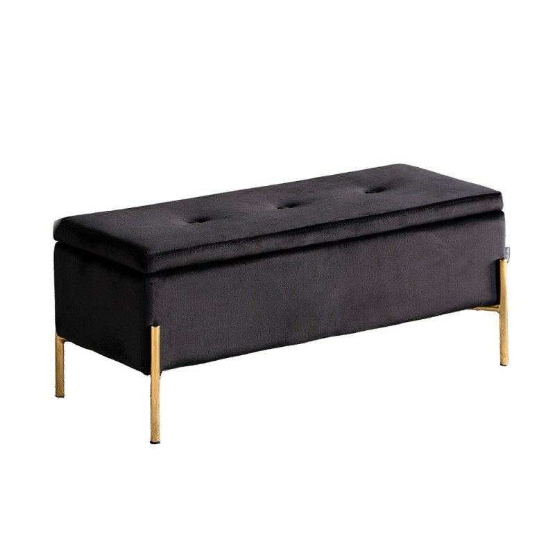 Bancheta Sintra, metal, poliester, negru/auriu, L.95 cm, MIFU000079-BKGL