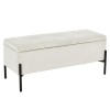 Bancheta Sintra, metal, poliester, alba, L.95 cm, MIFU000079-WH