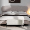 Bancheta Sintra, metal, poliester, alba, L.95 cm, MIFU000079-WH