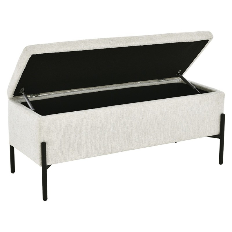 Bancheta Sintra, metal, poliester, alba, L.95 cm, MIFU000079-WH