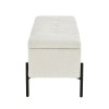 Bancheta Sintra, metal, poliester, alba, L.95 cm, MIFU000079-WH