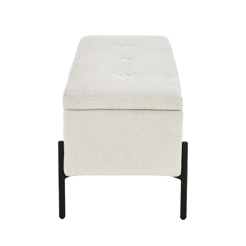 Bancheta Sintra, metal, poliester, alba, L.95 cm, MIFU000079-WH