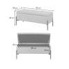 Bancheta Sintra, metal, poliester, alba, L.95 cm, MIFU000079-WH
