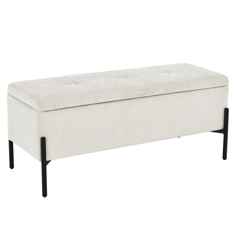 Bancheta Sintra, metal, poliester, alba, L.95 cm, MIFU000079-WH