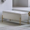Bancheta Sintra, metal, poliester boucle, auriu/alb, L.95 cm, MIFU000079-WHGL