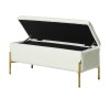 Bancheta Sintra, metal, poliester boucle, auriu/alb, L.95 cm, MIFU000079-WHGL
