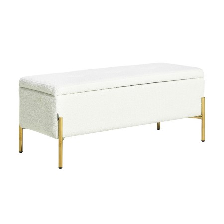 Bancheta Sintra, metal, poliester boucle, auriu/alb, L.95 cm, MIFU000079-WHGL