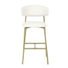 Scaun bar Tavira, metal, poliester, boucle, auriu/alb, H.104 cm, MIFU000081-WHGL