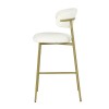 Scaun bar Tavira, metal, poliester, boucle, auriu/alb, H.104 cm, MIFU000081-WHGL