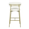 Scaun bar Tavira, metal, poliester, boucle, auriu/alb, H.104 cm, MIFU000081-WHGL