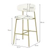 Scaun bar Tavira, metal, poliester, boucle, auriu/alb, H.104 cm, MIFU000081-WHGL