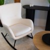 Balansoar Ferrara, poliester, boucle, alb, H.93 cm, MIFU000086-WH