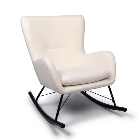 Balansoar Ferrara, poliester, boucle, alb, H.93 cm, MIFU000086-WH