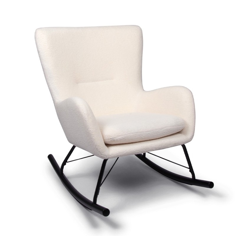 Balansoar Ferrara, poliester, boucle, alb, H.93 cm, MIFU000086-WH