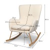 Balansoar Ferrara, metal, poliester, boucle, alb/auriu, H.93 cm, MIFU000086-WHGL