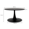 Masuta de cafea Praga, metal, MDF melaminat, neagra, D.80 cm, MIFU000089-BK