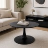 Masuta de cafea Praga, metal, MDF melaminat, neagra, D.80 cm, MIFU000089-BK