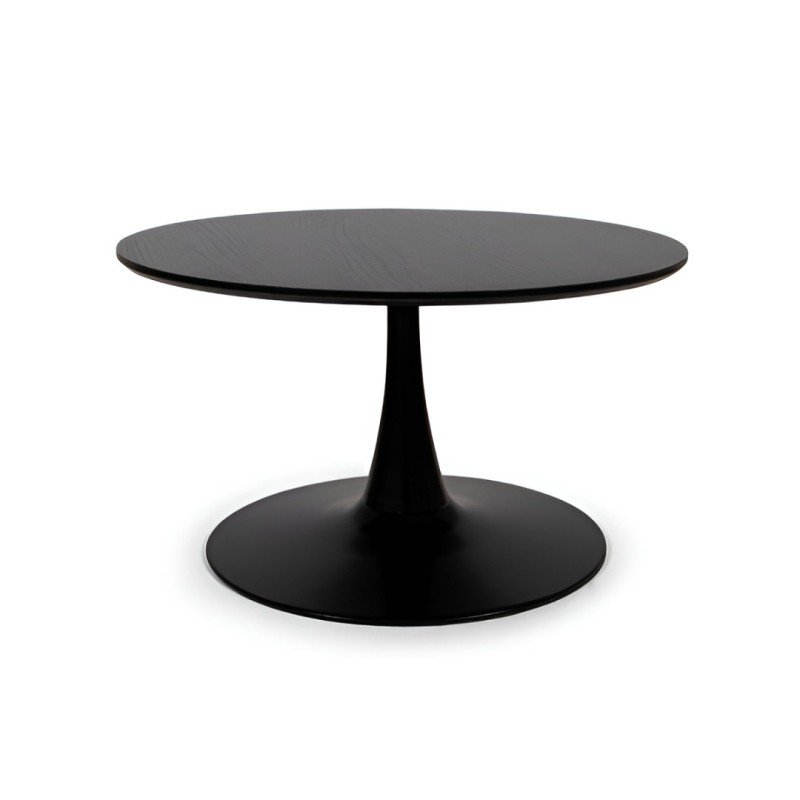 Masuta de cafea Praga, metal, MDF melaminat, neagra, D.80 cm, MIFU000089-BK