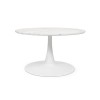 Masuta de cafea Praga, metal, MDF melaminat, aspect marmura, alba, D.80 cm, MIFU000089-BKWH