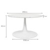Masuta de cafea Praga, metal, MDF melaminat, aspect marmura, alba, D.80 cm, MIFU000089-BKWH
