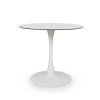 Masa dining Praga, metal, ceramica, sticla, alba, D.90 cm, MIFU000090-WH